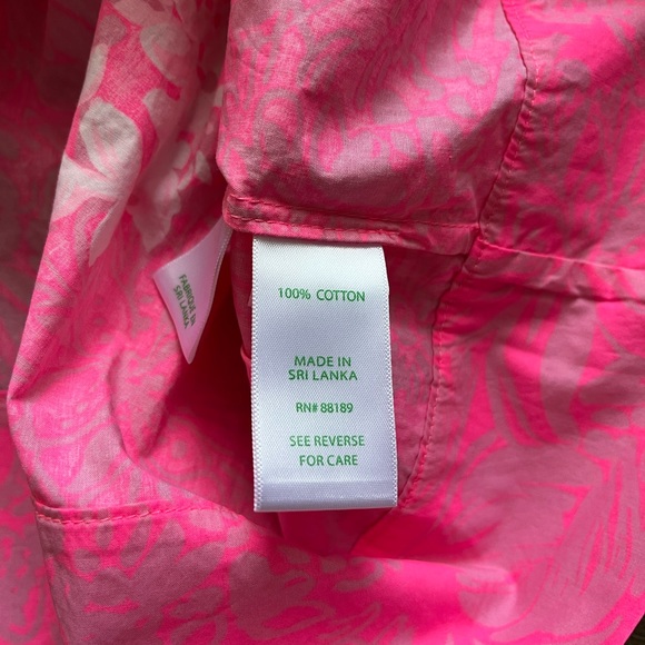 Lilly Pulitzer Jamielynn Pink Floral Off Shoulder Top 100% Cotton Sz M NWT - Picture 7 of 7